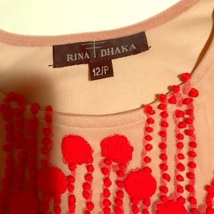 anthrpologie Rina Dhaka red dress 12.